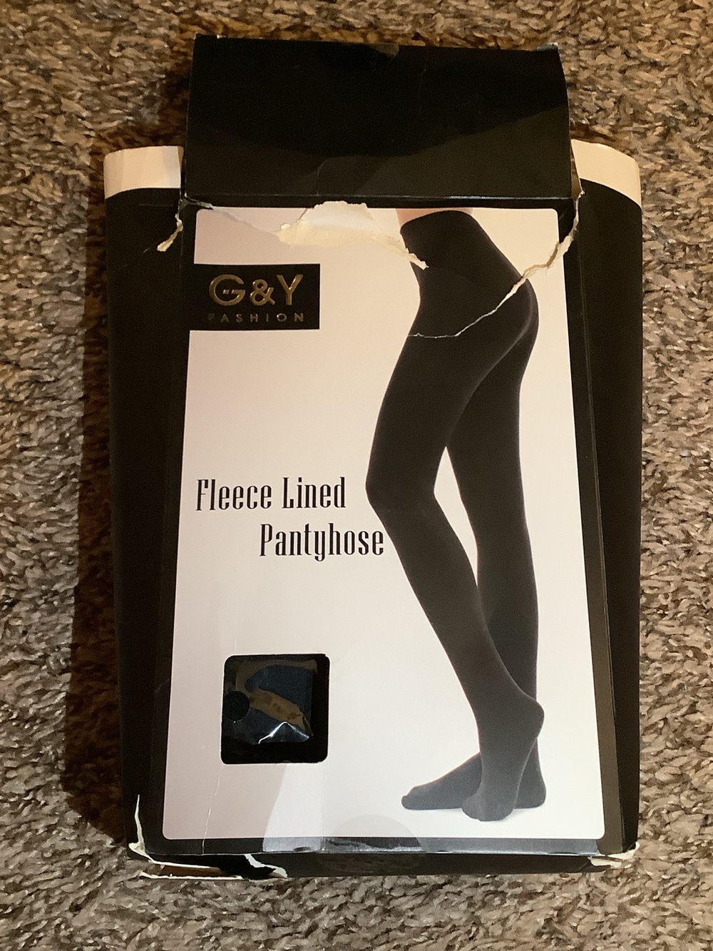 G&Y fashion fleece lined pantyhose, color black, size: S/M